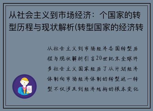 从社会主义到市场经济：个国家的转型历程与现状解析(转型国家的经济转型)